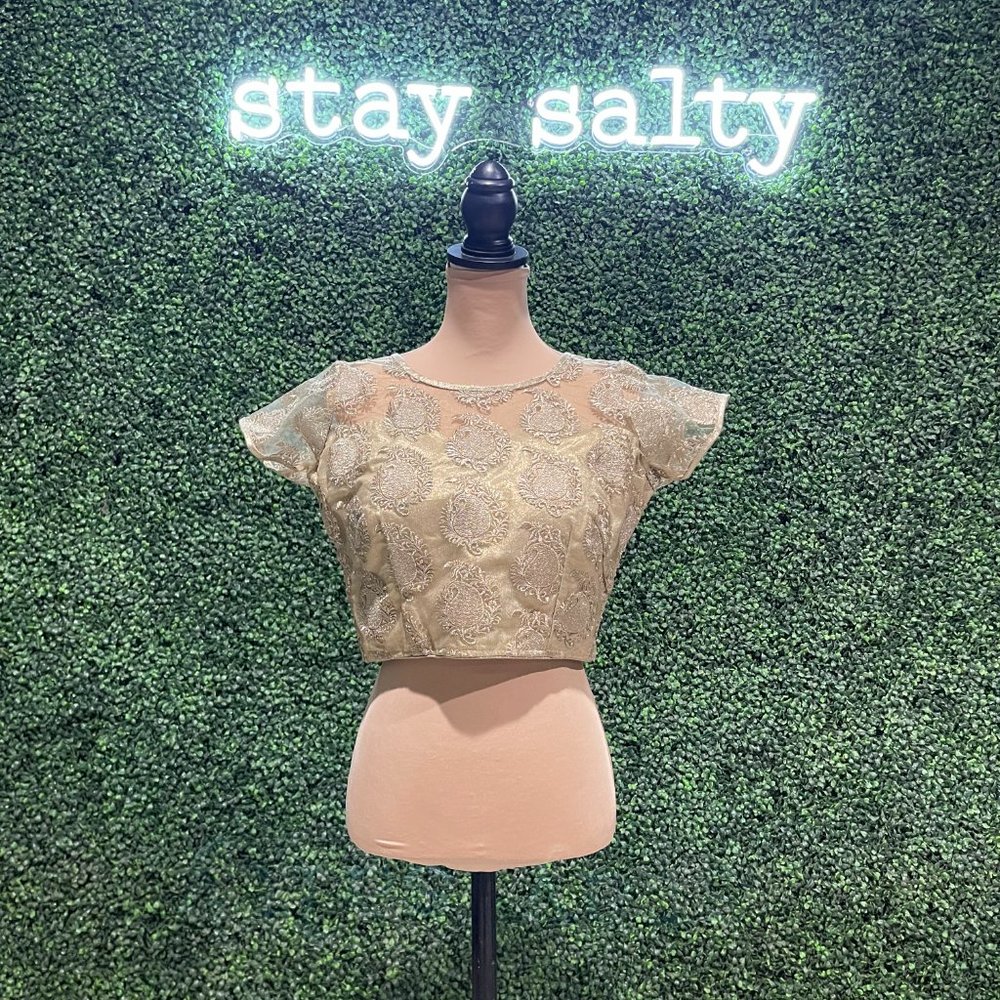 Gold Lehenga Top